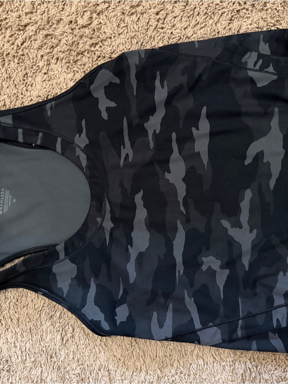 Athleta Women's Black & Gray Camo Crop Tank